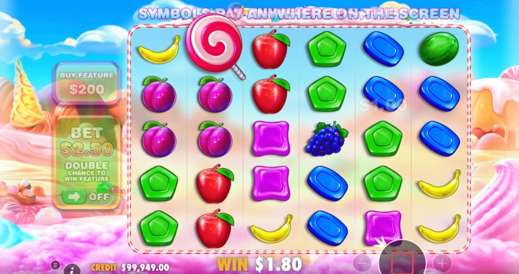 Sweet Bonanza tabla de pagos y símbolos scatter